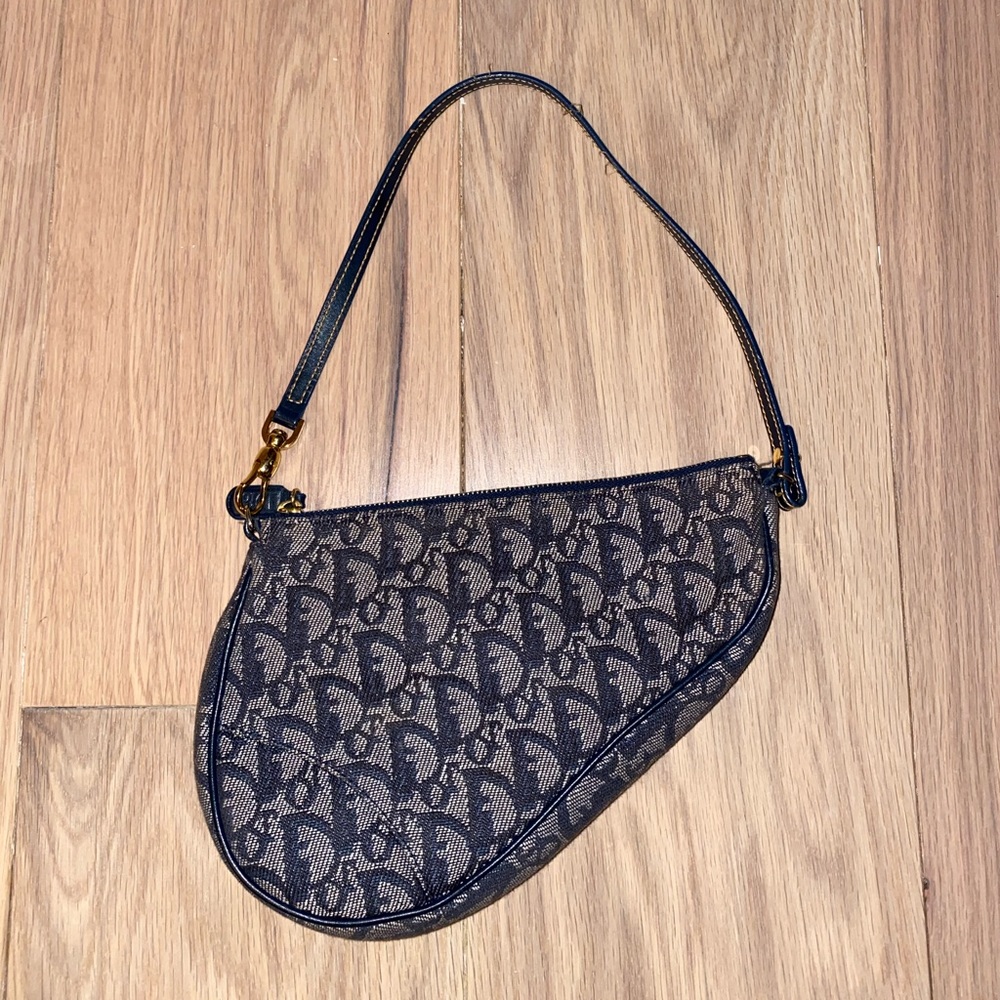 Authentic navy diorissimo saddle bag